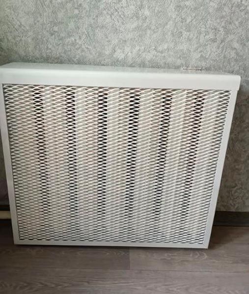 Экран на радиатор металлический, 590x610x140 мм, 6 секции (коричневый)