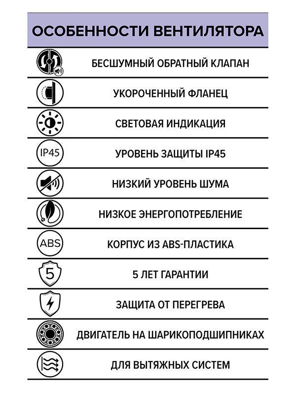 Вентилятор накладной AIR 5C, Ø100 мм
