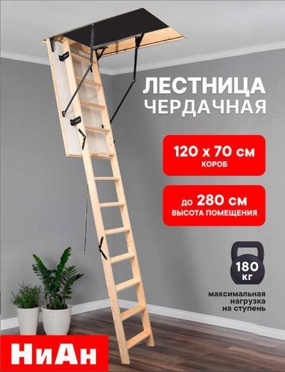 Чердачная лестница Классик 70x120x280