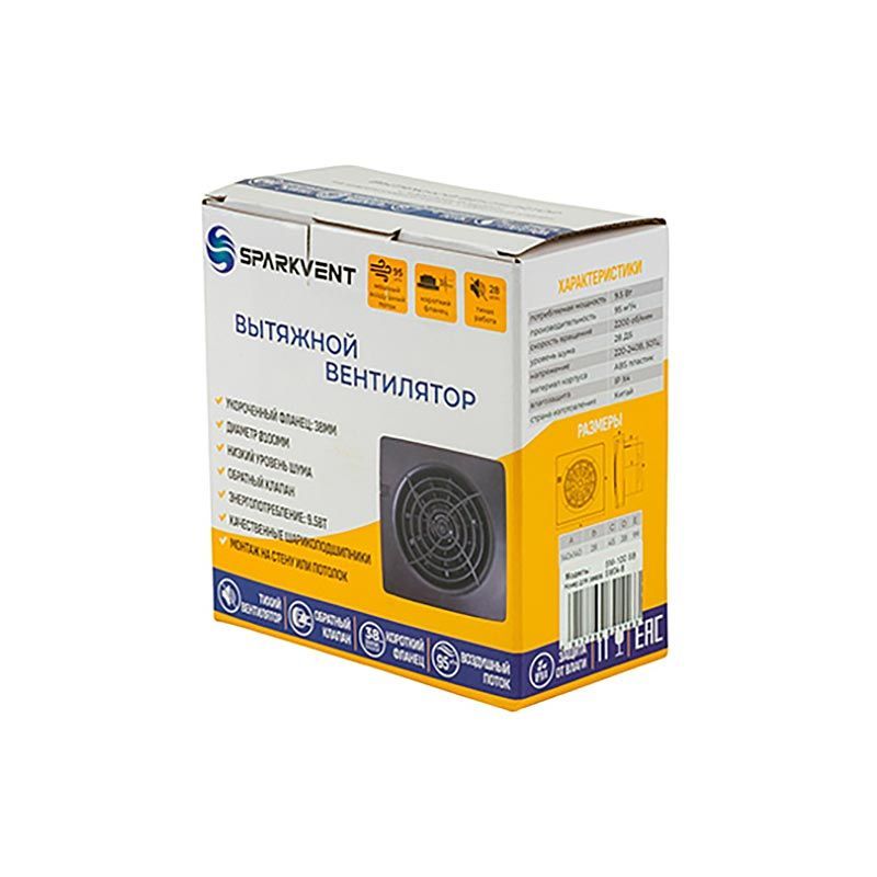 Вентилятор SPARKVENT SM-100 SB, чёрный
