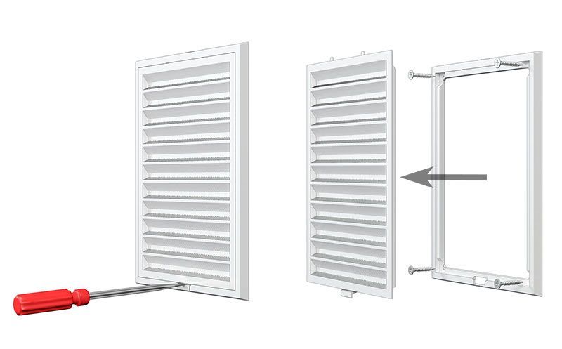 Решетка вентиляционная RZN 300x200, разъемная с сеткой