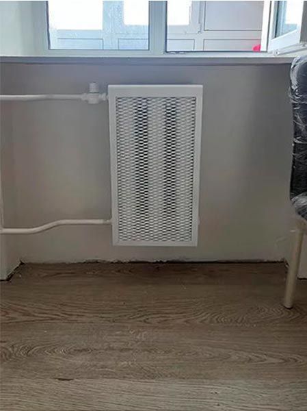 Экран на радиатор металлический, 590x610x140 мм, 6 секции (коричневый)