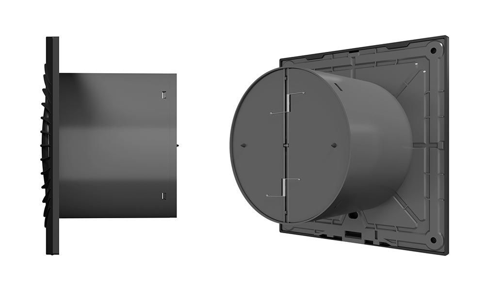 Вентилятор ERA SLIM 4C Dark Gray metal, 160х160 мм Ø100 мм