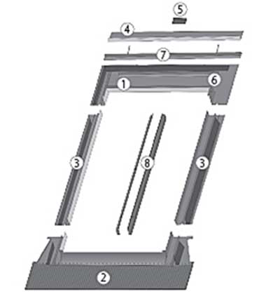 Элементы оклада Fakro EZV для профильной кровли