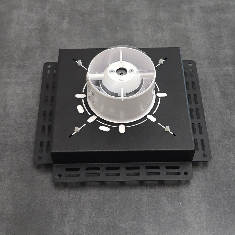 Решетка + вентилятор Keramo-M Black 240x240 / STILL-B 125CT (черная, таймер)