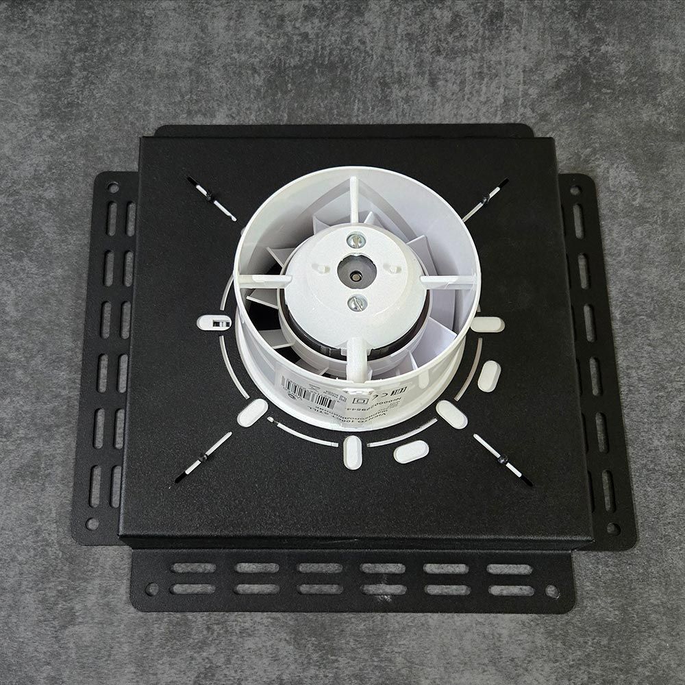 Решетка + вентилятор Keramo-Black 200x200 / STILL-B 100CH (черная, датчик влажности)