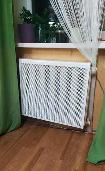 Экран на радиатор металлический, 690x610x140 мм, 7 секции (коричневый)