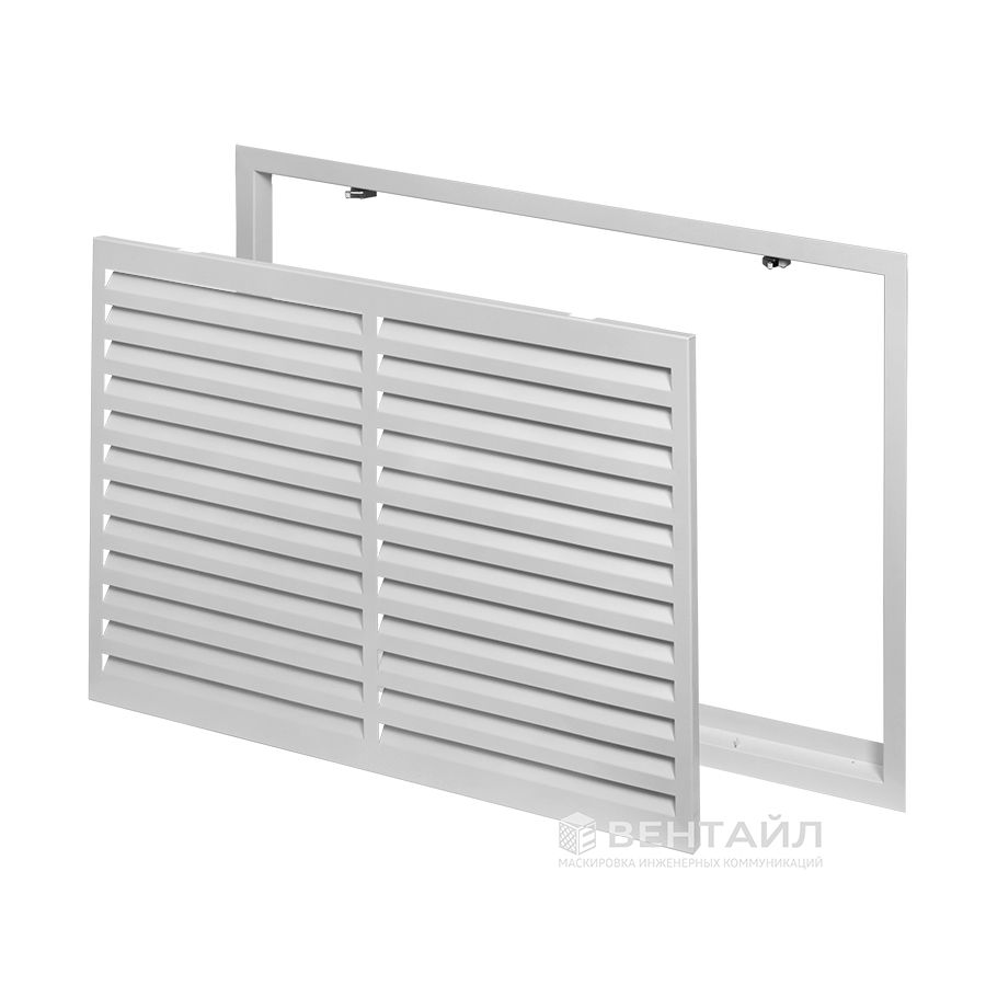 Решетка РМЖР 900x600 нажимная металлическая с жалюзи для радиатора отопления
