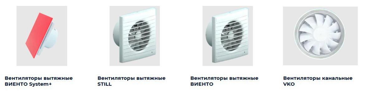 Вентиляторы осевые бытовые Виенто